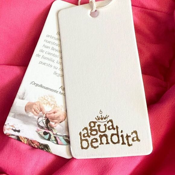 Agua Bendita Ellis Luau One Piece Swimsuit XL Pink Plunge Open Back Twist NWT - Picture 7 of 8